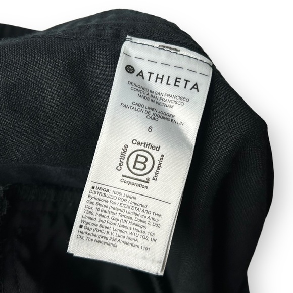 Athleta Black Cabo  Linen Joggers 6 - Picture 9 of 11